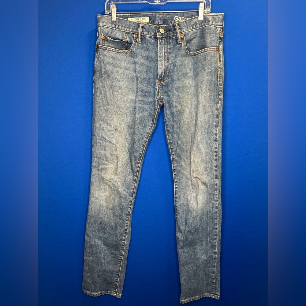 Gap 1969 Authentic Skinny Blue Jeans Men Size 32x32